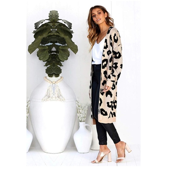  Leopard Print Knit Cardigan - Picture 4 of 7